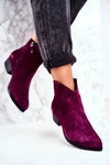 Botki Damskie Zamszowe Maciejka Fioletowe 04289-05