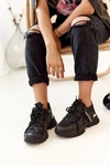 Damskie Sneakersy Na Masywnej Podeszwie Czarne Chunky