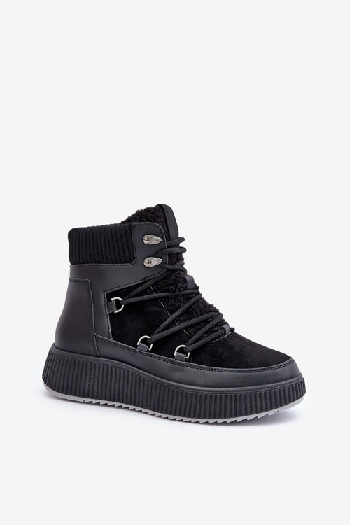 Niskie Śniegowce Na Platformie Czarne Naliora