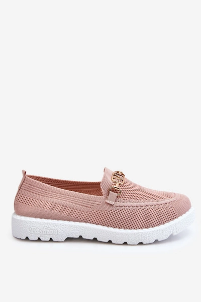 Damskie Wsuwane Tenisówki Slip-On Z Ozdobą Różowe Alena