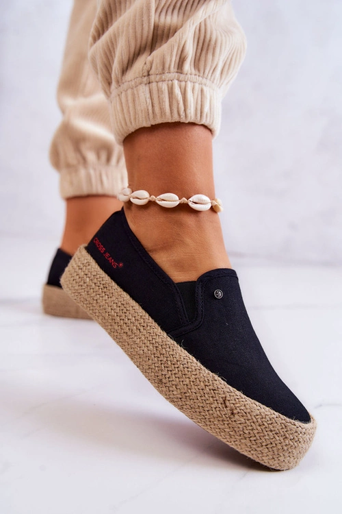 Damskie Espadryle Na Platformie Cross Jeans JJ2R4015C Czarne