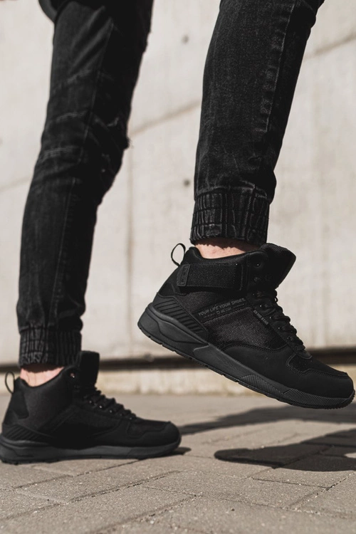 Sportowe Męskie Buty Big Star Wysokie Outdoor Czarne EE174461