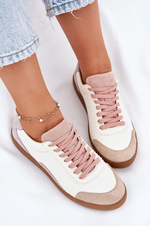 Skórzane Sneakersy Damskie Zazoo N1220 Białe