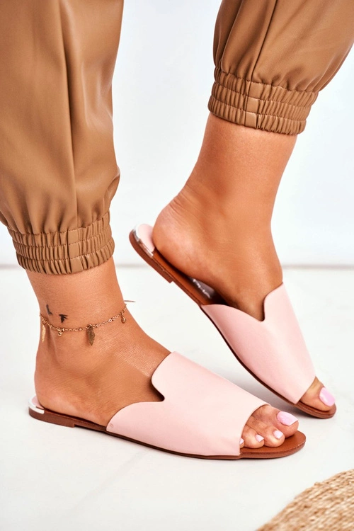 Klapki Damskie Płaskie Różowe Mimios