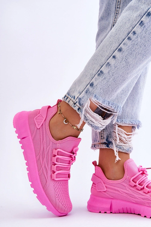 Damskie Wsuwane Buty Sportowe Sneakersy Różowe Rosett