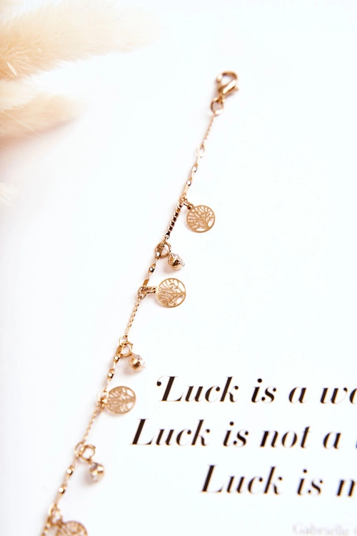 Damska Bransoletka Z Cyrkoniami Drzewa Złota