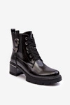 Damskie Lakierowane Botki D&A MR870-97 Czarne 