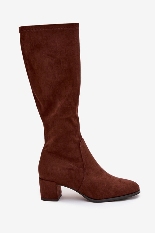 Klasyczne Eko Zamszowe Kozaki Sergio Leone KZ205 Ciemnobrązowe