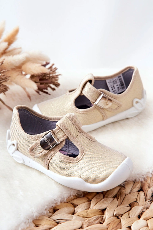 Papcie Baleriny Befado Błyszczące 115X003 Złote