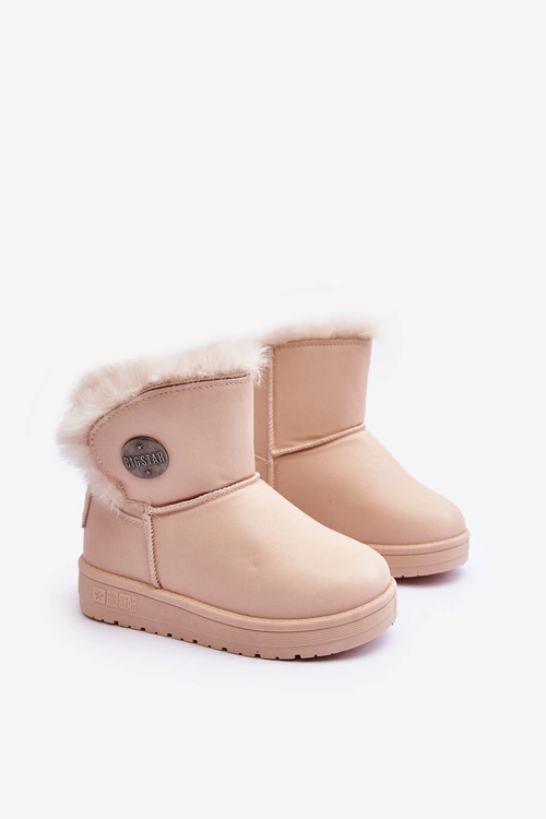 Dziecięce Śniegowce Ocieplane Futerkiem Beżowe Big Star MM374084