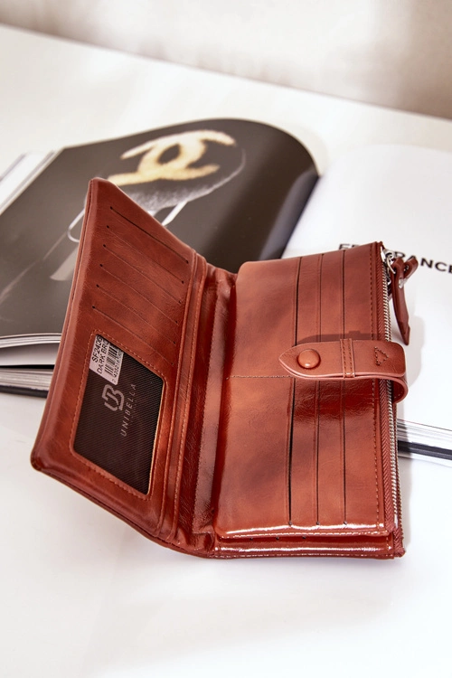 Portfel Damski Z Eko Skóry Brązowy Irinda