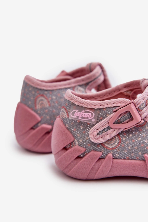 Wygodne Kapcie Dziecięce BEFADO 110N490 Szaro-Różowe