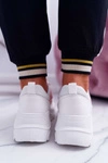Sportowe Damskie Buty Gruba Podeszwa Biało Różowe HighStep
