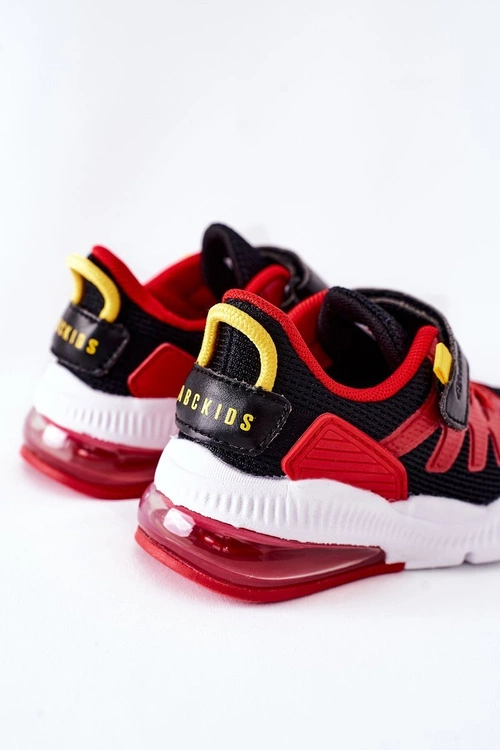 Dziecięce Sportowe Buty Na Rzep ABCKIDS Czarno-Czerwone