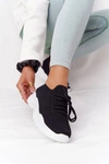 Damskie Sportowe Buty Sneakersy Czarne Z Białą Podeszwą Ruler