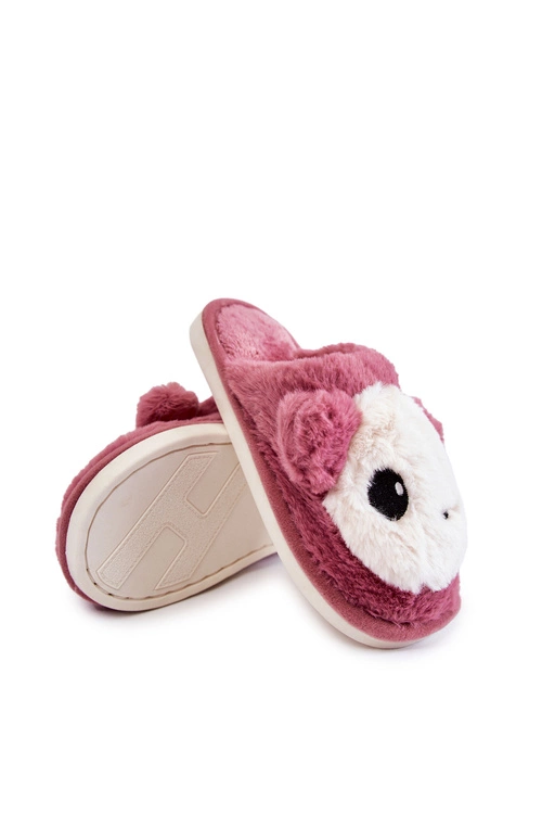 Dziecięce Futrzane Wsuwane Papcie Różowe Alize