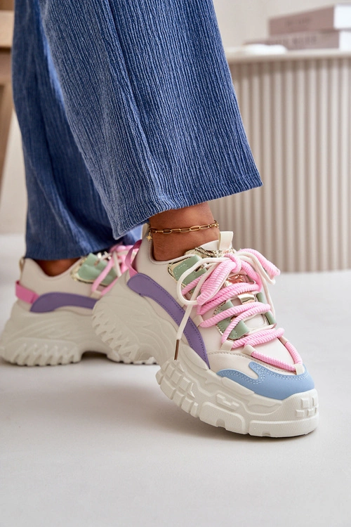 Sneakersy Damskie Na Masywnej Podeszwie Multikolor Nevela