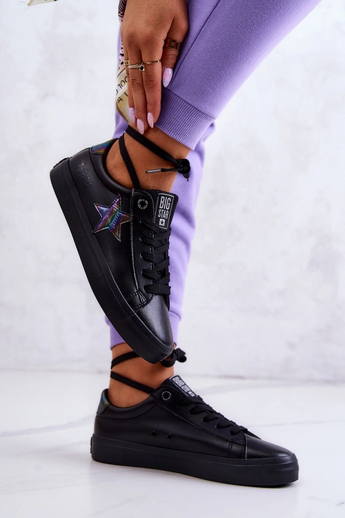 Skórzane Tenisówki Gwiazda Big Star JJ274243 Czarne