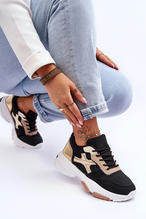 Damskie Sneakersy Sznurowane Czarne Cortes