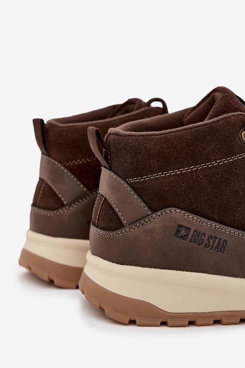 Zamszowe Buty Trekkingowe Męskie Big Star SS174263 Brązowe