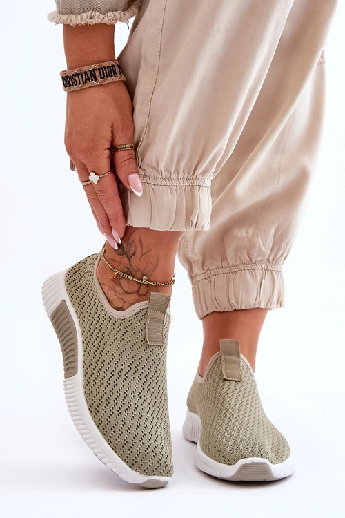 Klasyczne Wsuwane Buty Sportowe Zielone Frankie