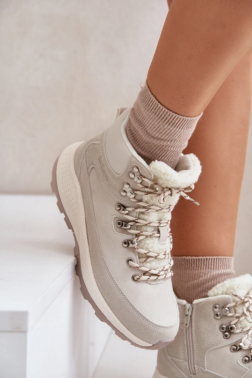 Damskie Lekkie Trapery Na Zamek Lee Cooper LCJ-24-03-3071 Jasnobeżowe