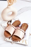 Skórzane Klapki Lewski Shoes 3047 Beżowe