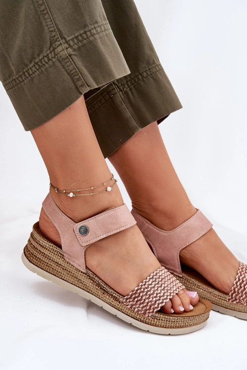 Sandały Damskie Na Koturnie Inblu RV000014 Różowe