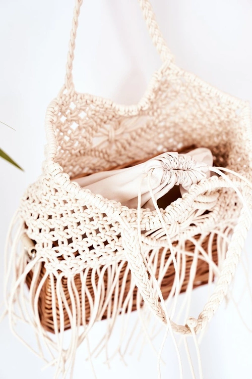 Pleciona Torebka Koszyczek NOBO XK0050 Beżowa