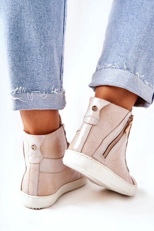 Wysokie Trampki Na Suwak Monnari 0630-M15 Beżowe