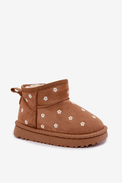 Śniegowce Dziecięce Ozdobione Kwiatuszkami Camel Gracina