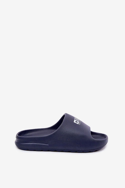 Piankowe Klapki Męskie Z Logo Big Star RR174A014 Granatowe