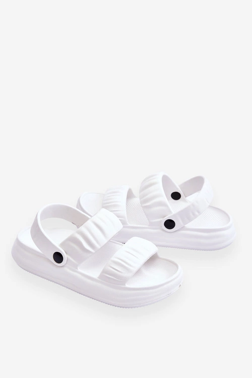 Piankowe Klapki Sandałki Białe Lirell