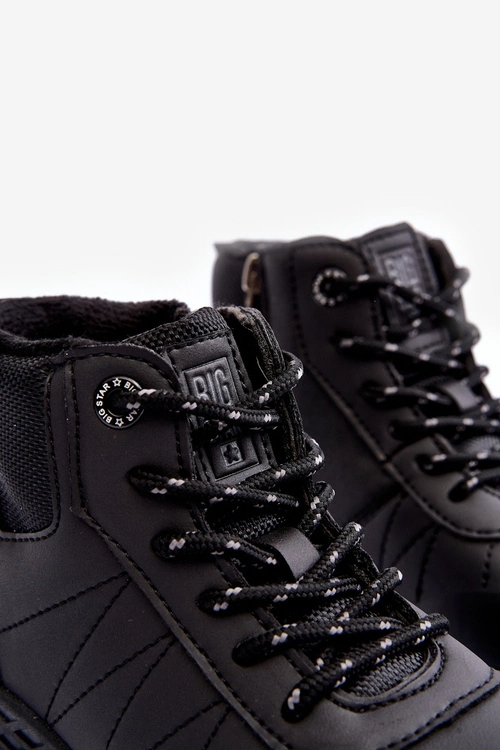 Buty Trekkingowe Trapery Ocieplane Dziecięce Czarne Big Star MM374203