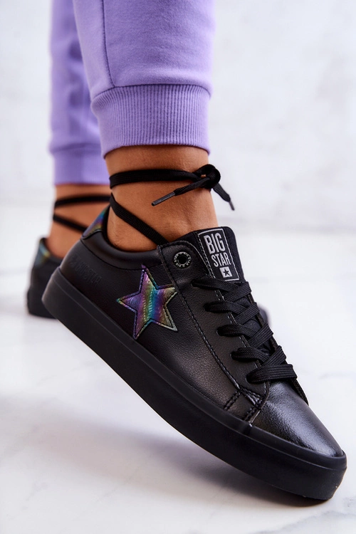 Skórzane Tenisówki Gwiazda Big Star JJ274243 Czarne