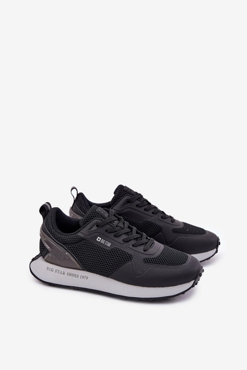 Sneakersy Męskie Na Platformie Big Star RR174361 Hi-Poly System Czarne