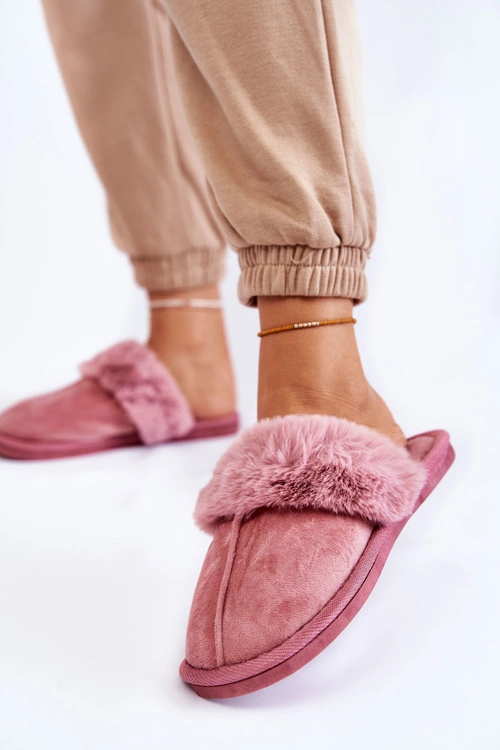 Damskie Klasyczne Papcie Z Futerkiem Różowe Lorines