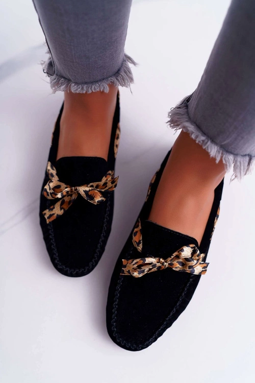 Mokasyny Damskie Lu Boo Wygodne Czarne Plummy