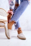 Damskie Klasyczne Espadryle Big Star JJ274951 Biało-Szare