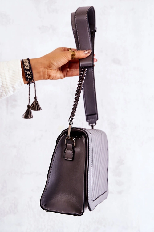 Pikowana Torebka Listonoszka Szara Hariette