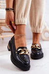 Damskie Skórzane Półbuty Loafery Czarne Mollie