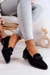 Zamszowe Półbuty Mokasyny Czarne Yasmin