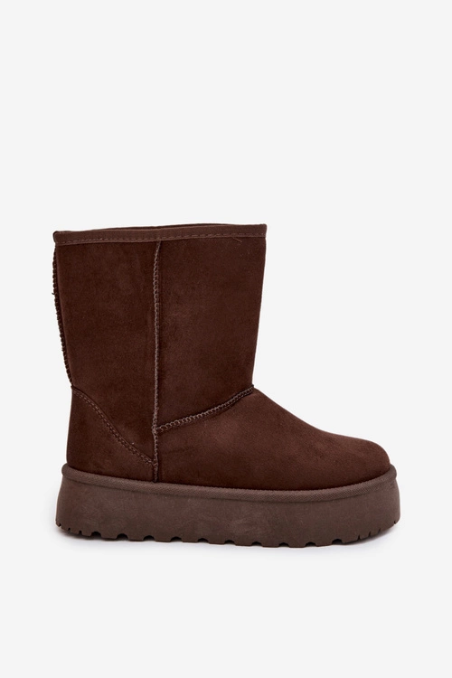 Damskie Śniegowce Ocieplone Futerkiem Czekoladowe Abrams