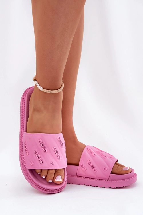 Klapki Damskie Na Platformie Big Star RR274A541 Różowe