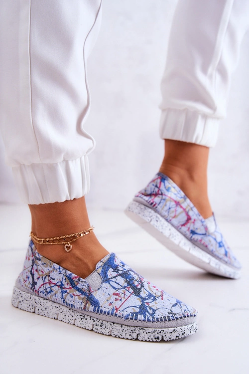 Damskie Półbuty Wsuwane Skórzane Maciejka 03512-39 Niebieskie