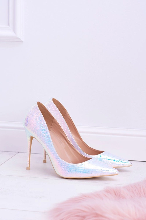 Szpilki damskie Lu Boo W Szpic Różowe Benzynowe Glam