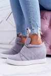 Sneakersy Damskie Szare Trampki Lu Boo Cekiny PinkSugar