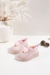 Śniegowce Dziecięce Z Haftem I Kokardką Różowe Daven