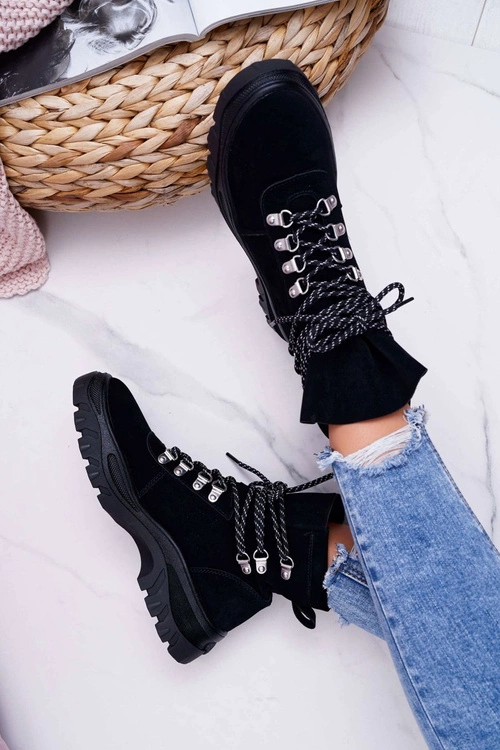 Damskie Botki Trapery Sergio Leone Czarne TR729