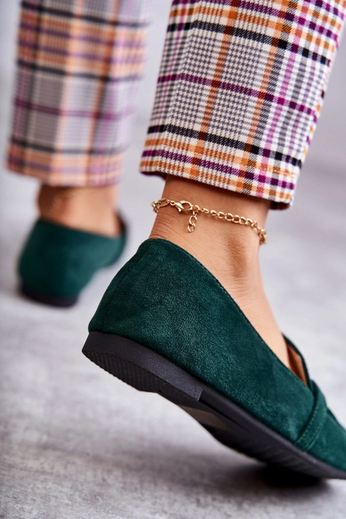 Zamszowe Klasyczne Mokasyny Zielone Roddie